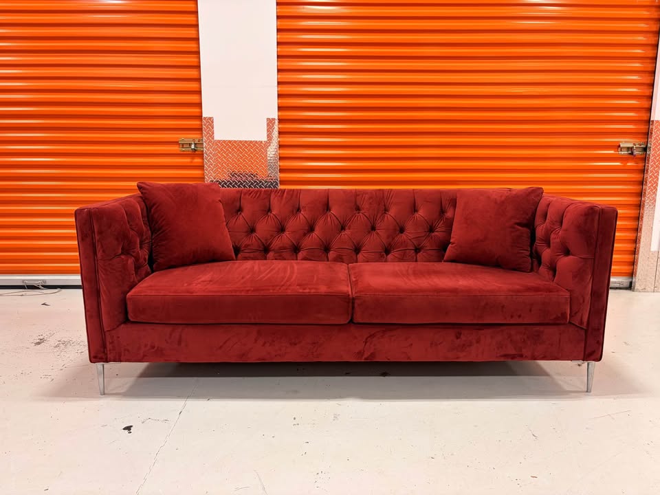 Red Tufted Couch