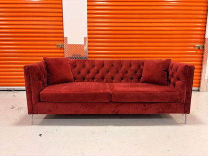 Red Tufted Couch