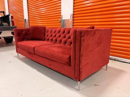 Red Tufted Couch
