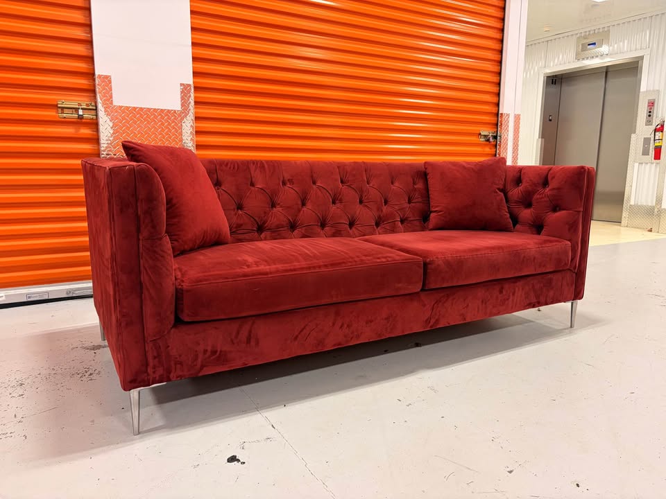 Red Tufted Couch