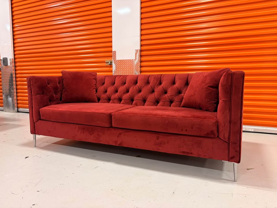 Red Tufted Couch