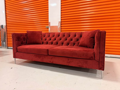 Red Tufted Couch