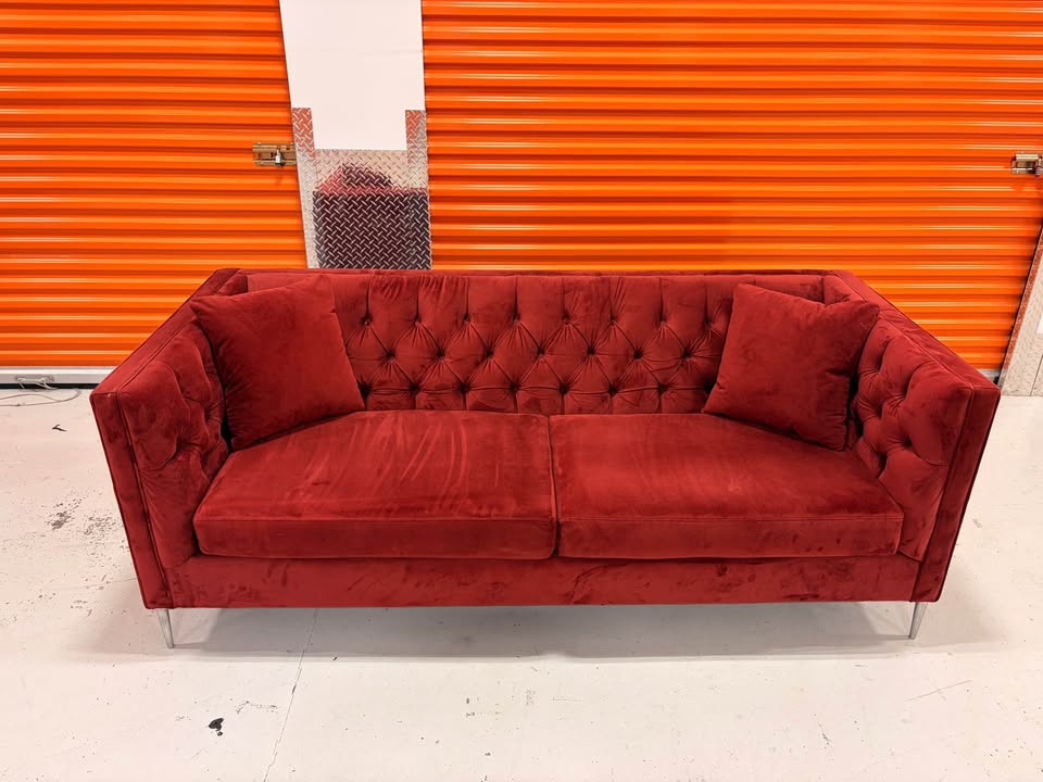 Red Tufted Couch