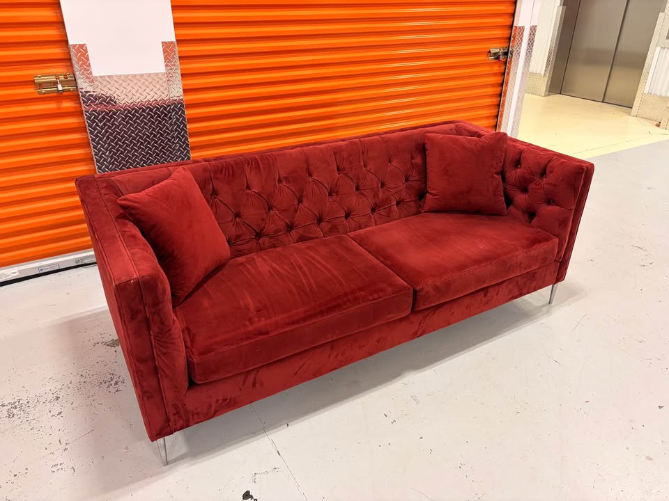 Red Tufted Couch