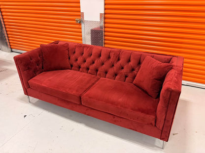 Red Tufted Couch