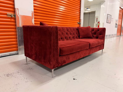 Red Tufted Couch
