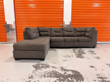 Big Left Facing Checkered Grey Sectional