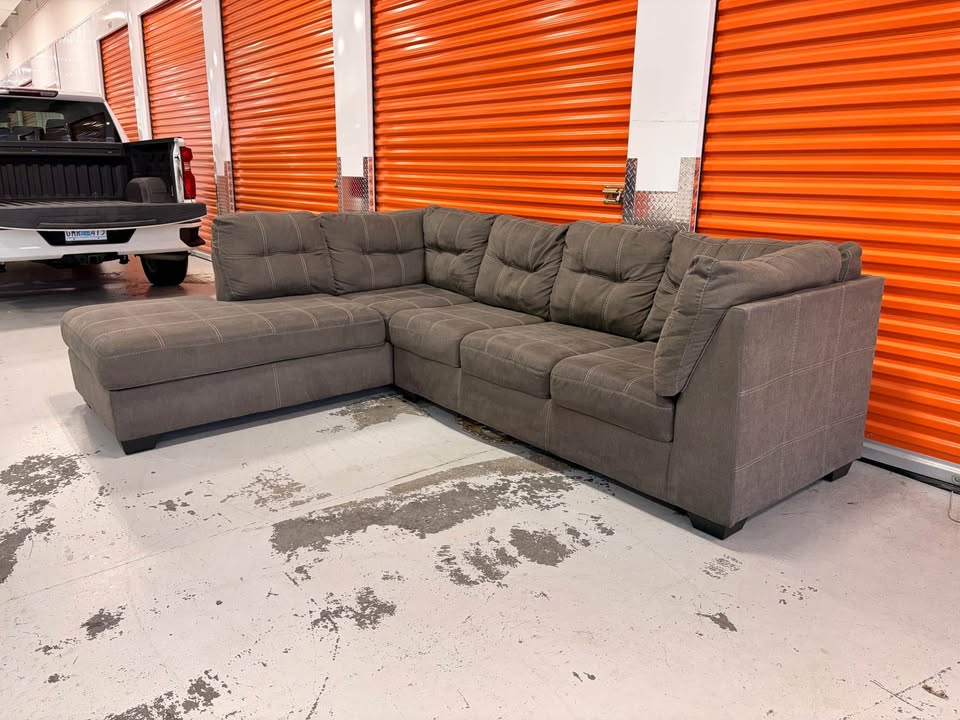 Big Left Facing Checkered Grey Sectional