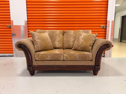 Brown Patterned Loveseat