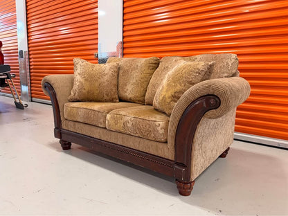 Brown Patterned Loveseat