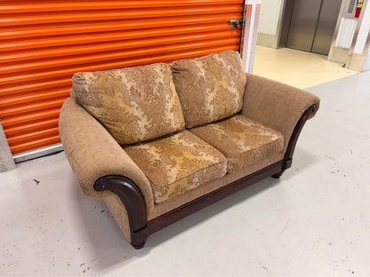 Brown Patterned Loveseat
