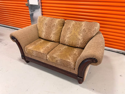 Brown Patterned Loveseat