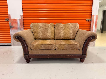 Brown Patterned Loveseat