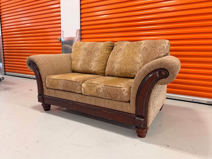 Brown Patterned Loveseat