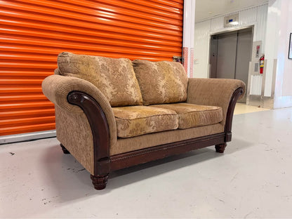 Brown Patterned Loveseat