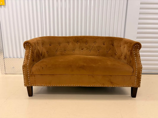 Tufted Gold Loveseat