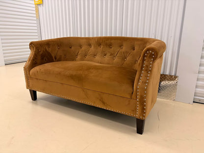 Tufted Gold Loveseat