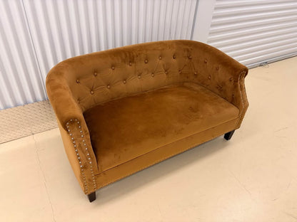 Tufted Gold Loveseat