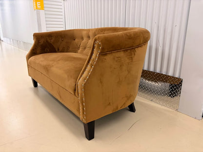Tufted Gold Loveseat