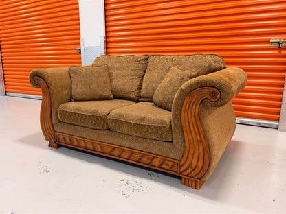 Loveseat with Wooden Accents