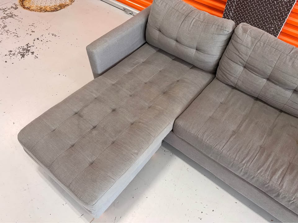 Grey Tufted Reversible Sectional