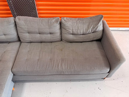 Grey Tufted Reversible Sectional