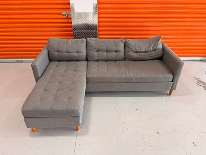 Grey Tufted Reversible Sectional