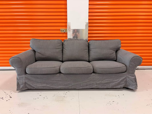 Grey 3 Seater Couch with Skirt