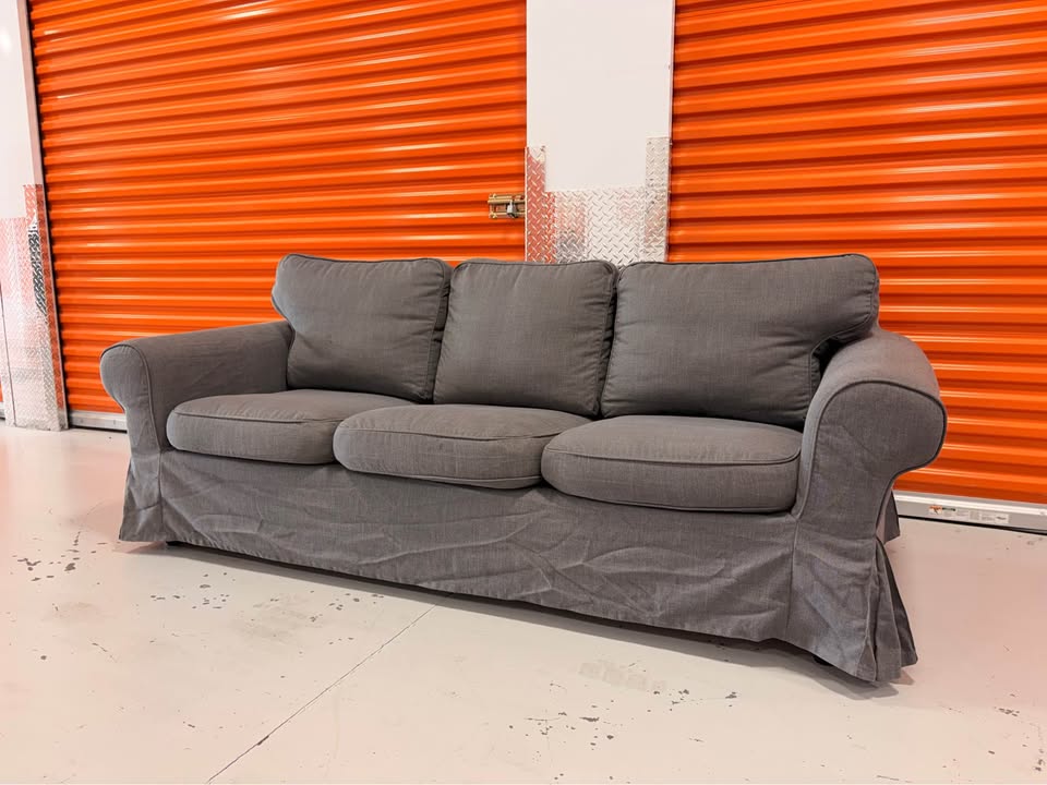Grey 3 Seater Couch with Skirt