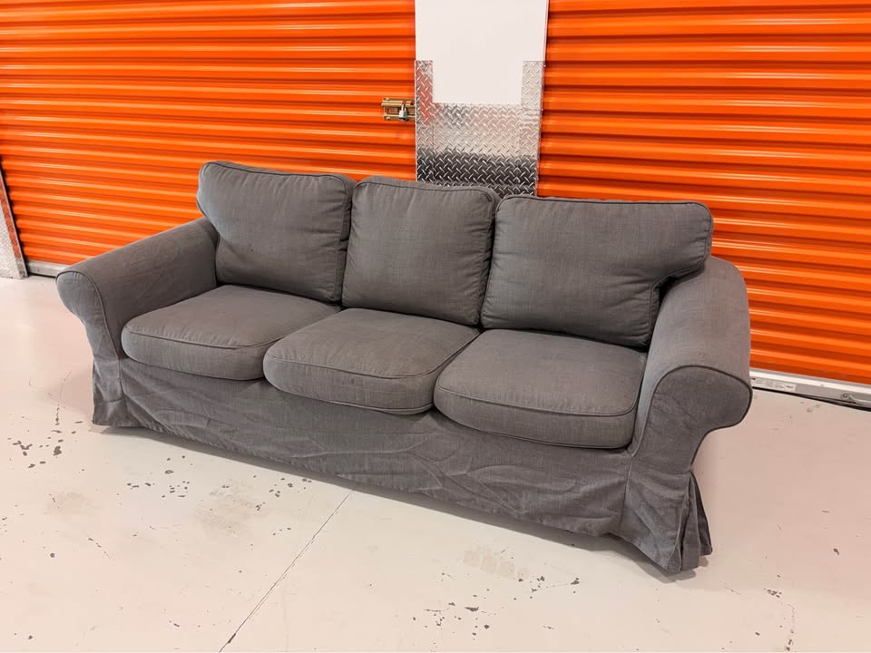 Grey 3 Seater Couch with Skirt