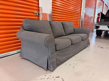 Grey 3 Seater Couch with Skirt
