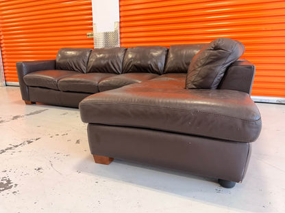 Leather Right Facing Sectional