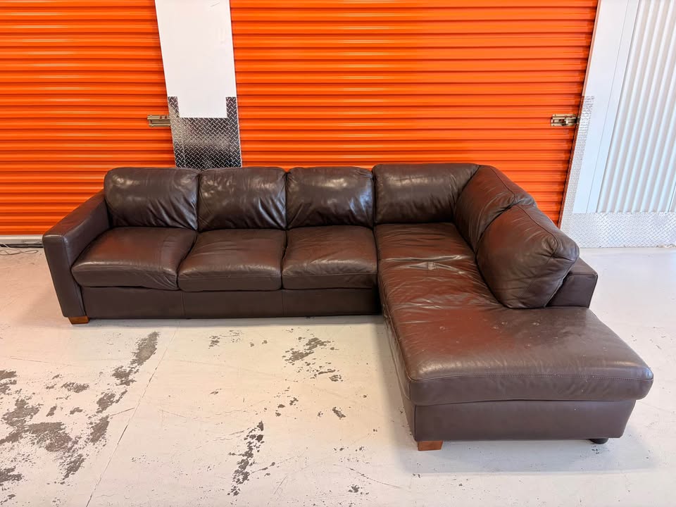 Leather Right Facing Sectional