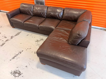 Leather Right Facing Sectional