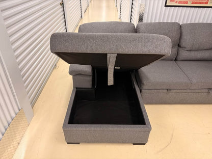 Grey Pullout Sectional with Storage
