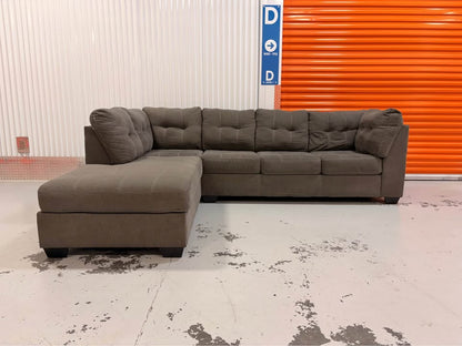 Large Grey Checkered Left Facing Sectional
