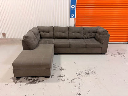 Large Grey Checkered Left Facing Sectional