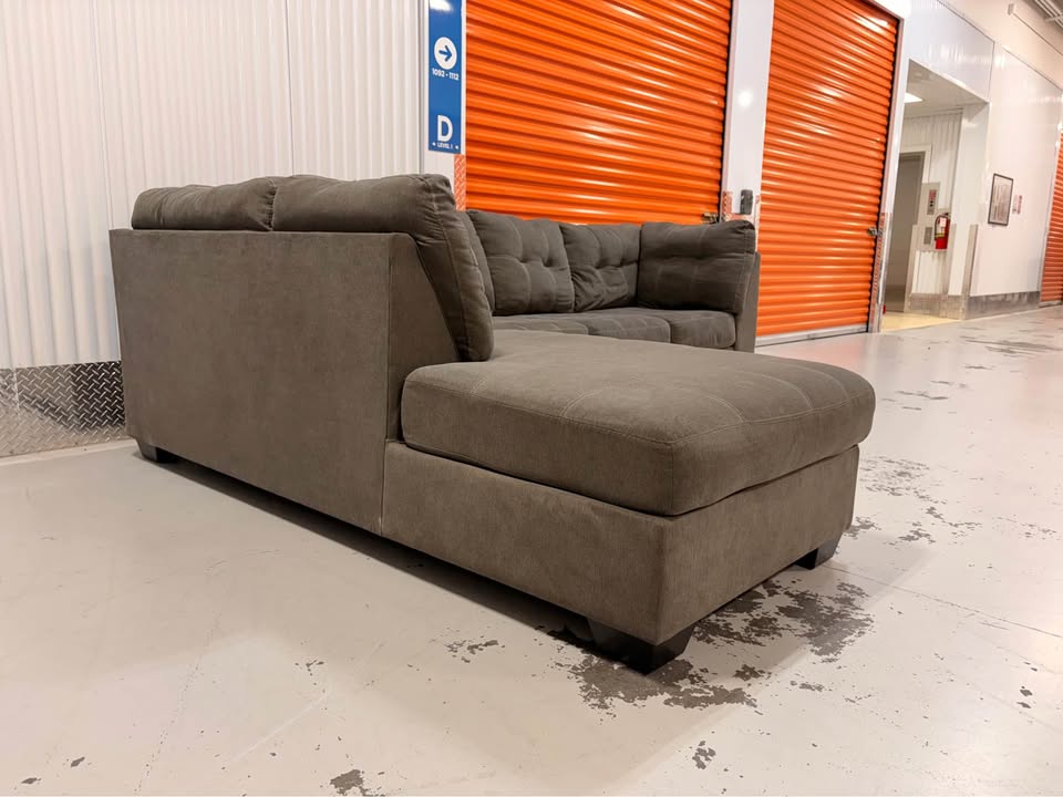 Large Grey Checkered Left Facing Sectional
