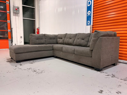 Large Grey Checkered Left Facing Sectional