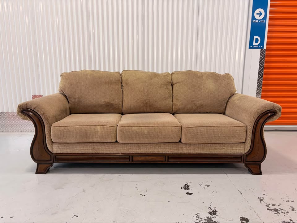 Big Comfy Couch with Wooden Accents