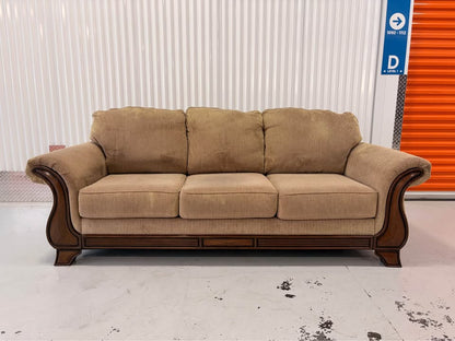 Big Comfy Couch with Wooden Accents