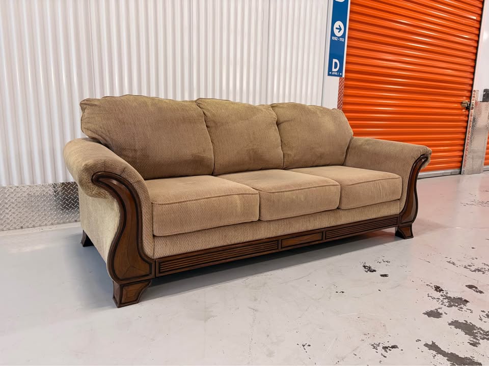Big Comfy Couch with Wooden Accents