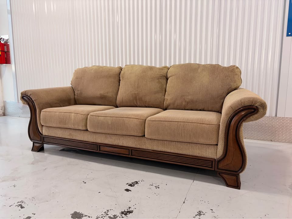Big Comfy Couch with Wooden Accents