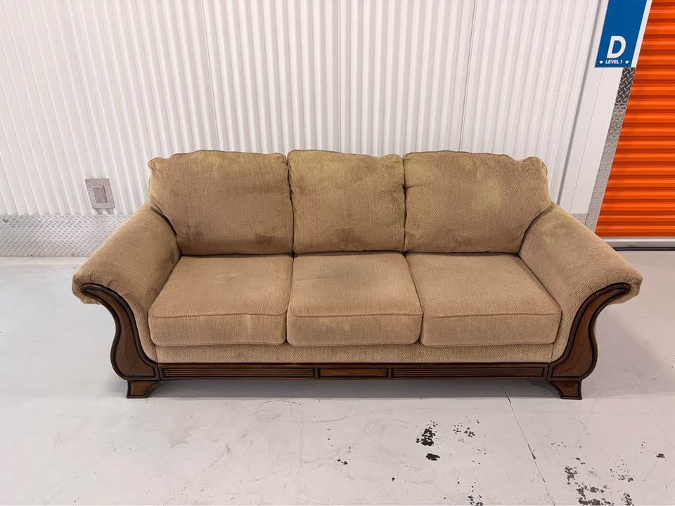 Big Comfy Couch with Wooden Accents