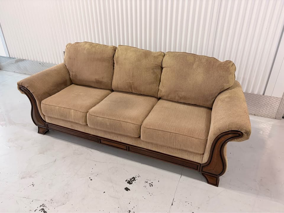Big Comfy Couch with Wooden Accents