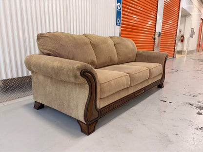 Big Comfy Couch with Wooden Accents