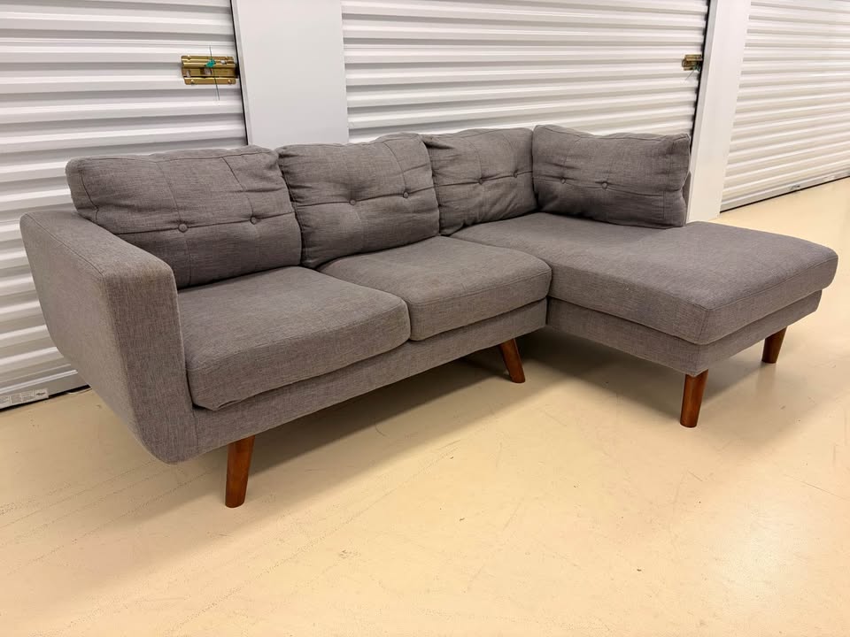 Modern Right Facing Grey Sectional