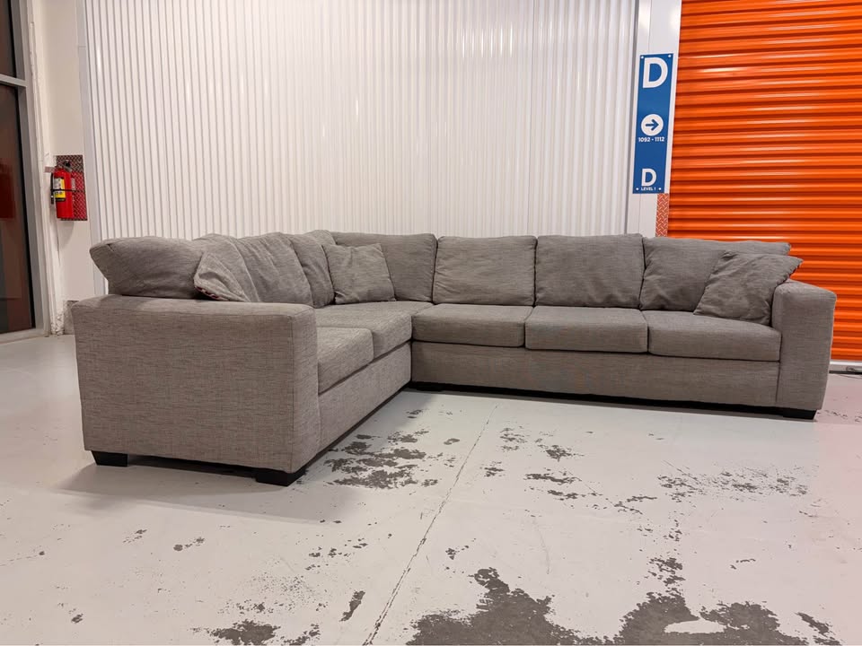 Huge Grey Sectional with Throw Cushions