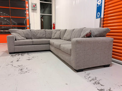 Huge Grey Sectional with Throw Cushions