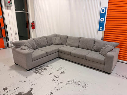 Huge Grey Sectional with Throw Cushions